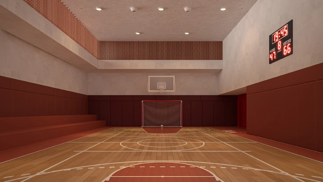 Ginásio de esportes — perspectiva ilustrativa — Ahú, Curitiba