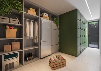 Espaço delivery — perspectiva ilustrativa